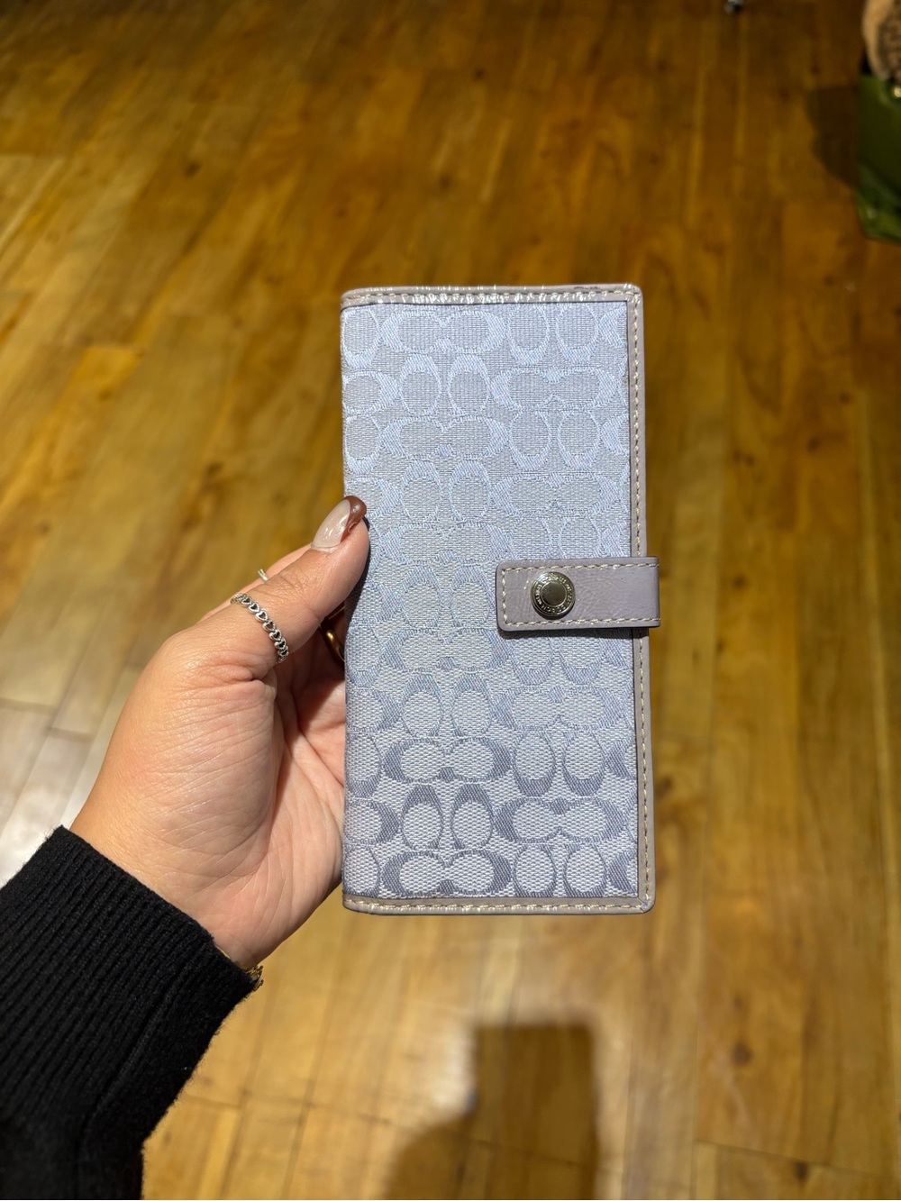 Coach Lavender Signature Slim Wallet